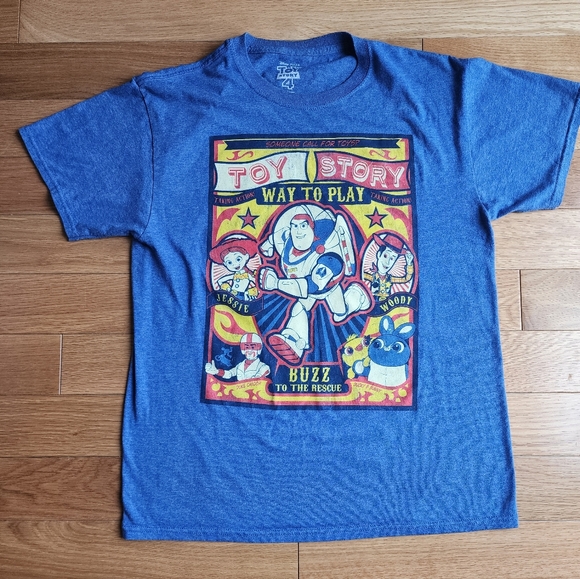 Disney Other - Disney Toy Story 4 way to Play Blue Buzz to Rescue Graphic T-Shirt Sz Medium